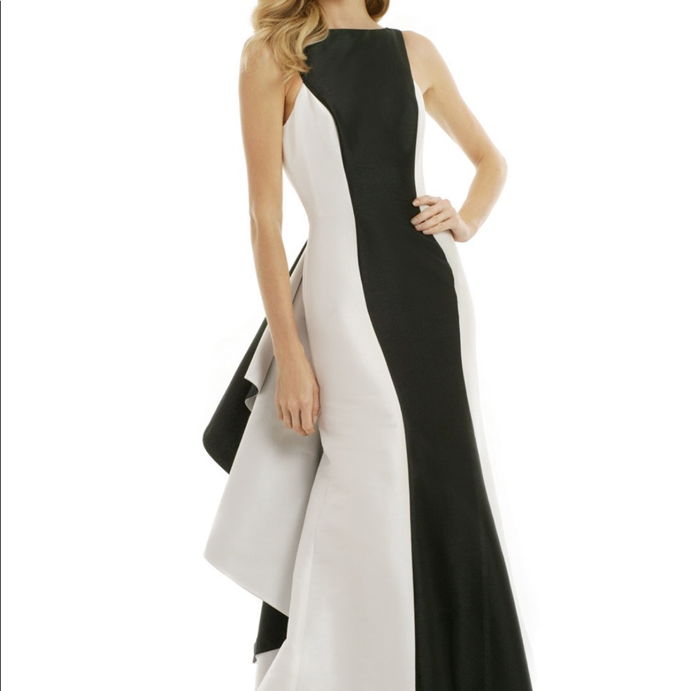 Monique Lhuillier black and white gown